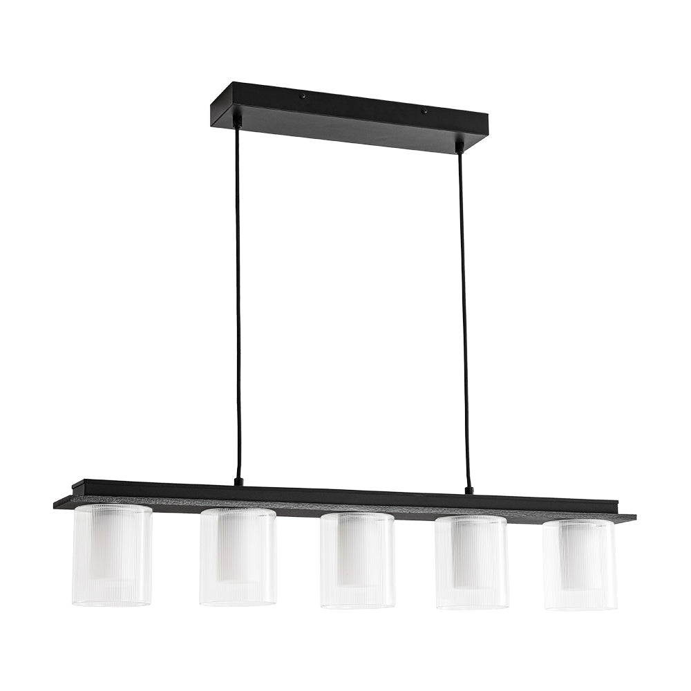 Fljotuvo Dimmable LED Ribbed Shade Glass Chandelier