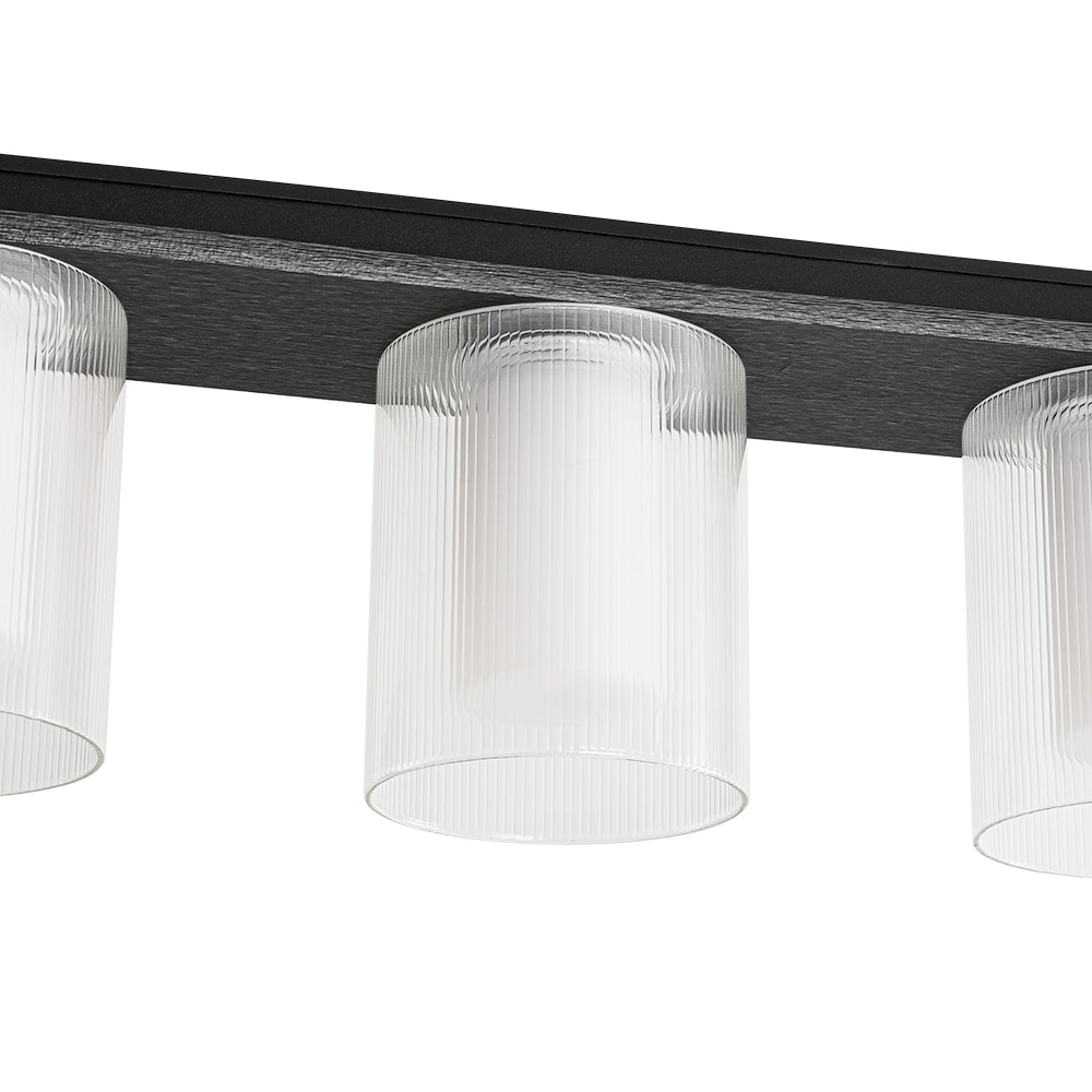 Fljotuvo Dimmable LED Ribbed Shade Glass Chandelier