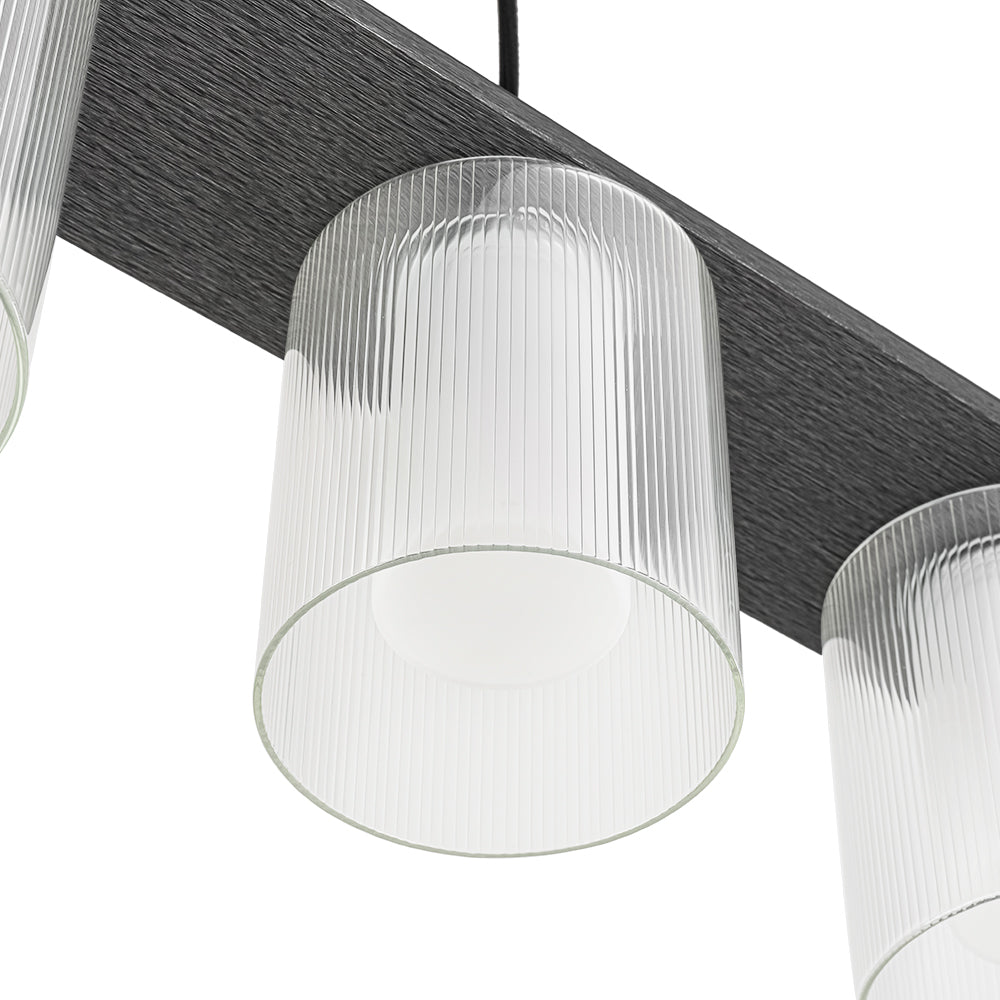 Fljotuvo Dimmable LED Ribbed Shade Glass Chandelier