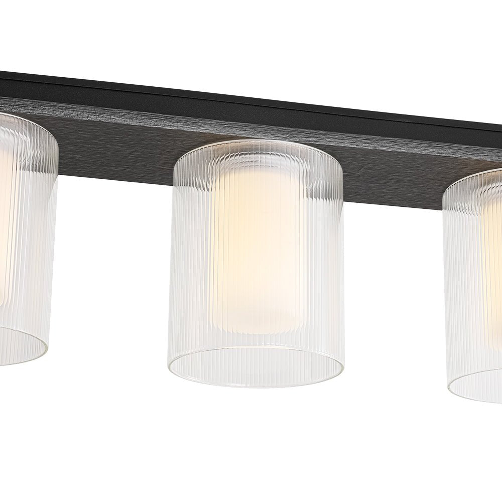 Fljotuvo Dimmable LED Ribbed Shade Glass Chandelier