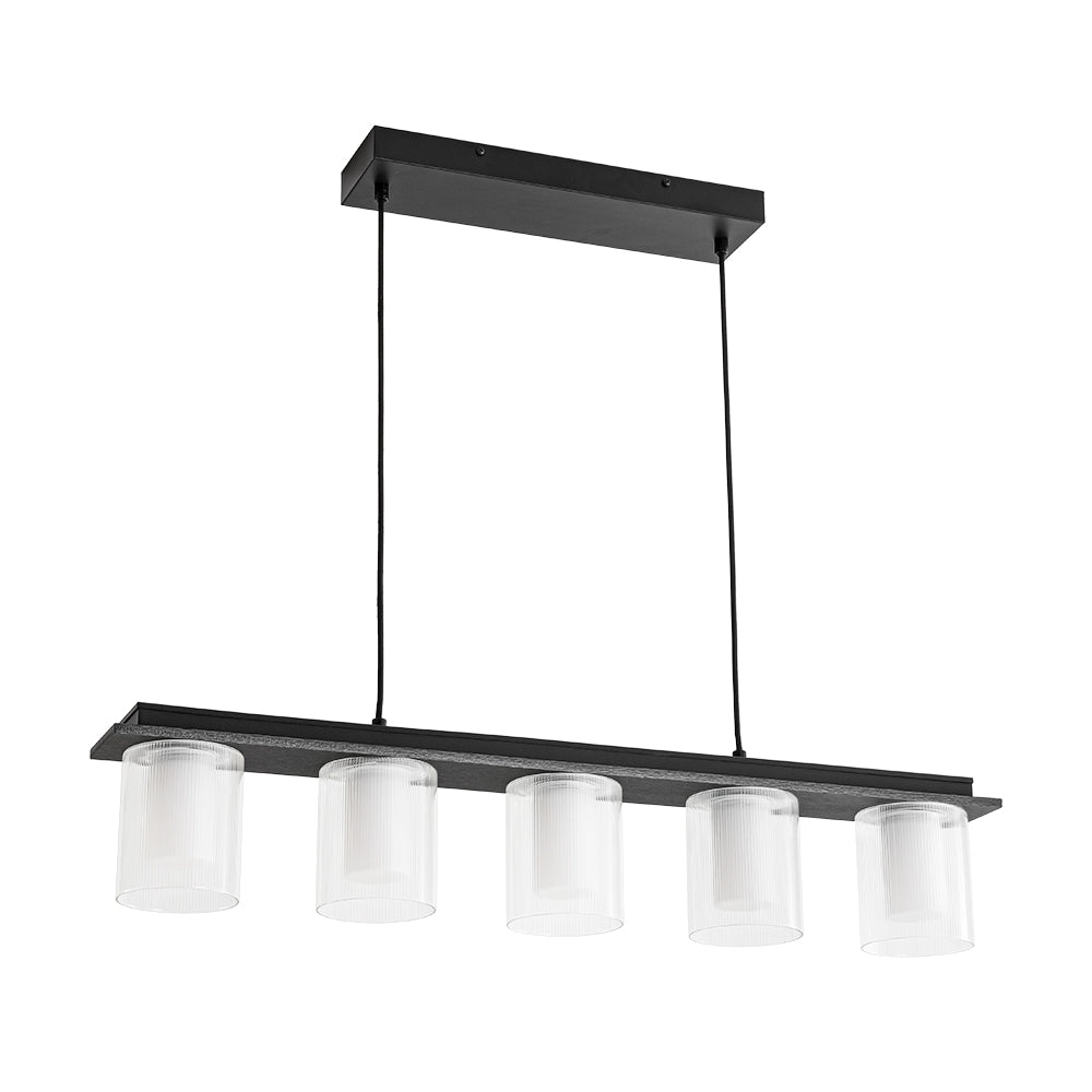 Fljotuvo Dimmable LED Ribbed Shade Glass Chandelier