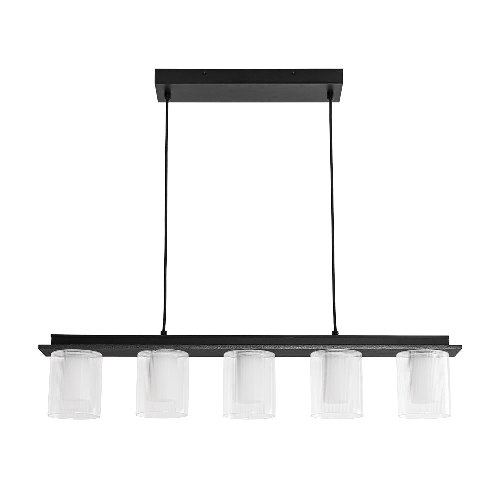Fljotuvo Dimmable LED Ribbed Shade Glass Chandelier