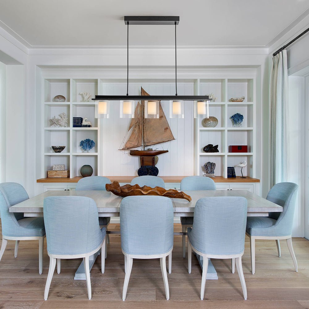 Fljotuvo Dimmable LED Ribbed Shade Glass Chandelier