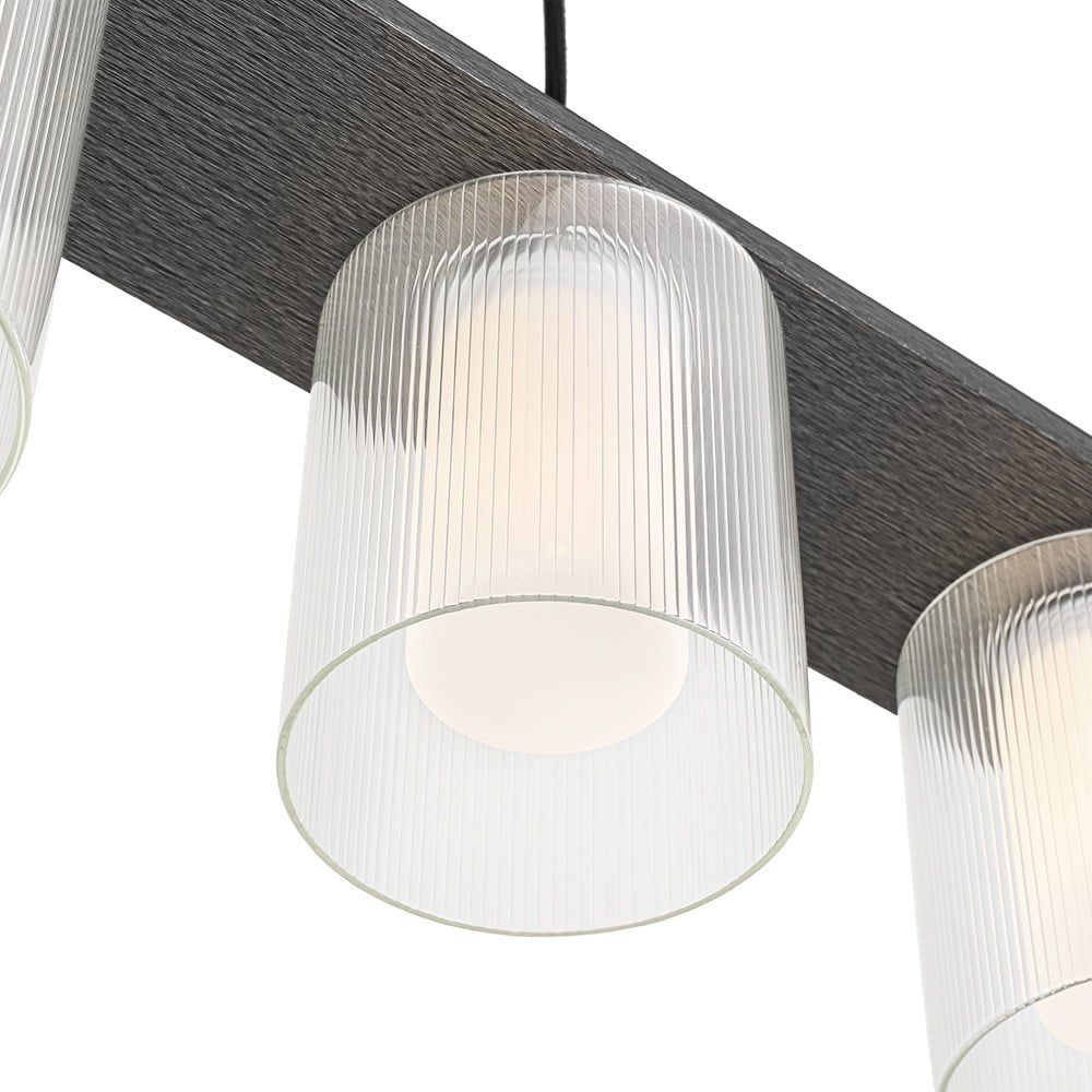 Fljotuvo Dimmable LED Ribbed Shade Glass Chandelier
