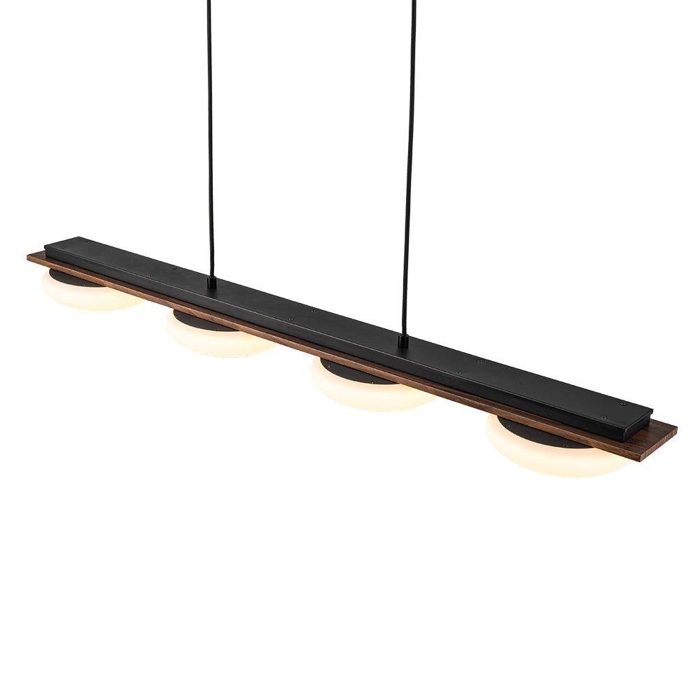 Ildvuvo Grain Linear Walnut Wood Chandelier