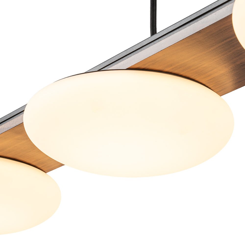 Ildvuvo Grain Linear Walnut Wood Chandelier