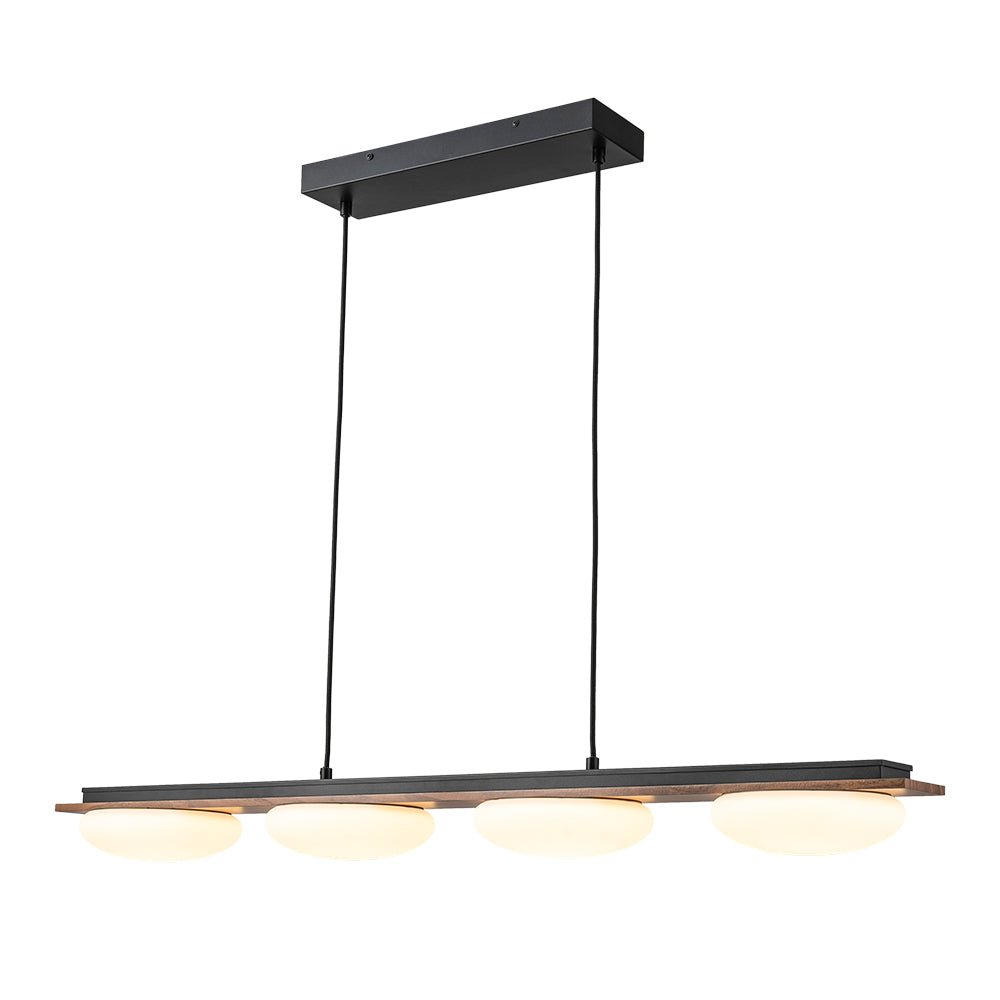 Ildvuvo Grain Linear Walnut Wood Chandelier
