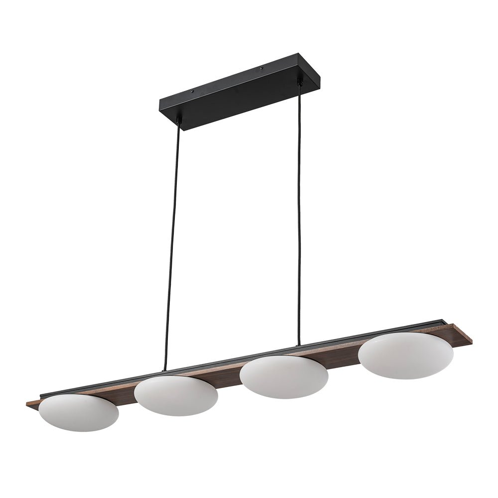 Ildvuvo Grain Linear Walnut Wood Chandelier
