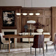 Ildvuvo Grain Linear Walnut Wood Chandelier