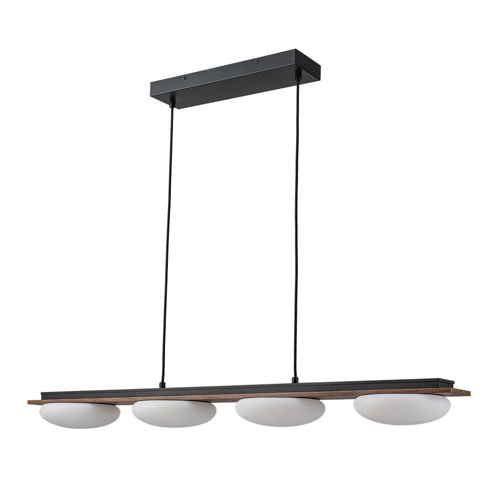 Ildvuvo Grain Linear Walnut Wood Chandelier