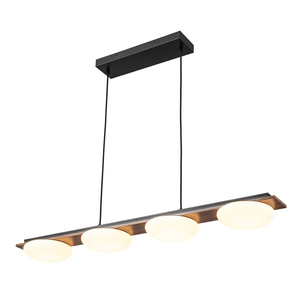 Ildvuvo Grain Linear Walnut Wood Chandelier