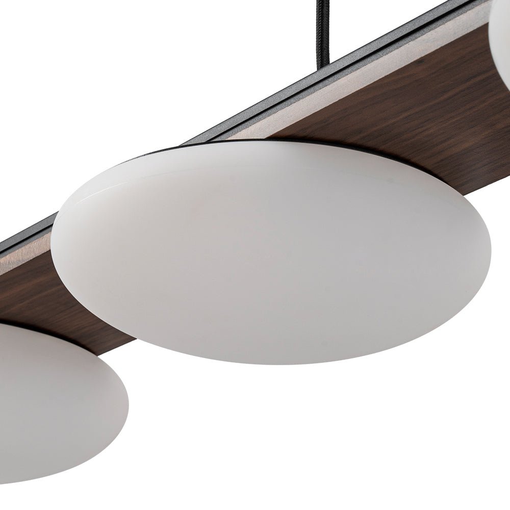 Ildvuvo Grain Linear Walnut Wood Chandelier