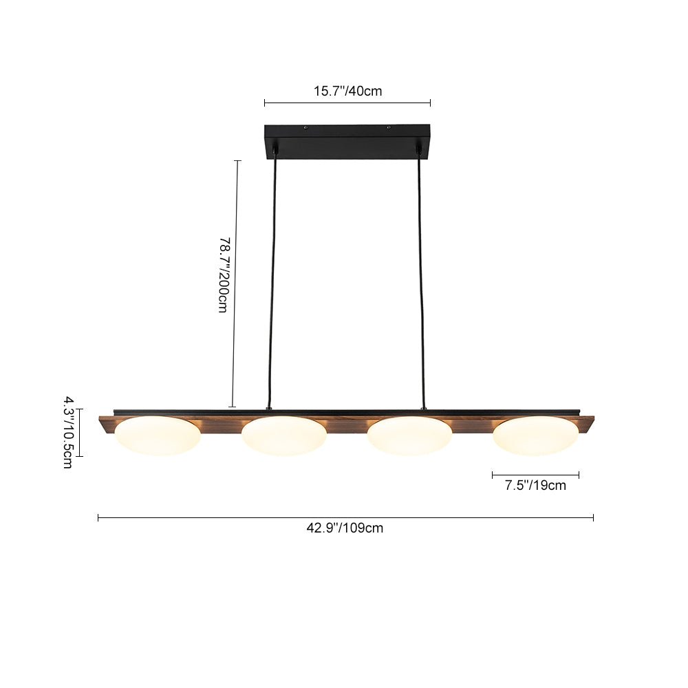 Ildvuvo Grain Linear Walnut Wood Chandelier