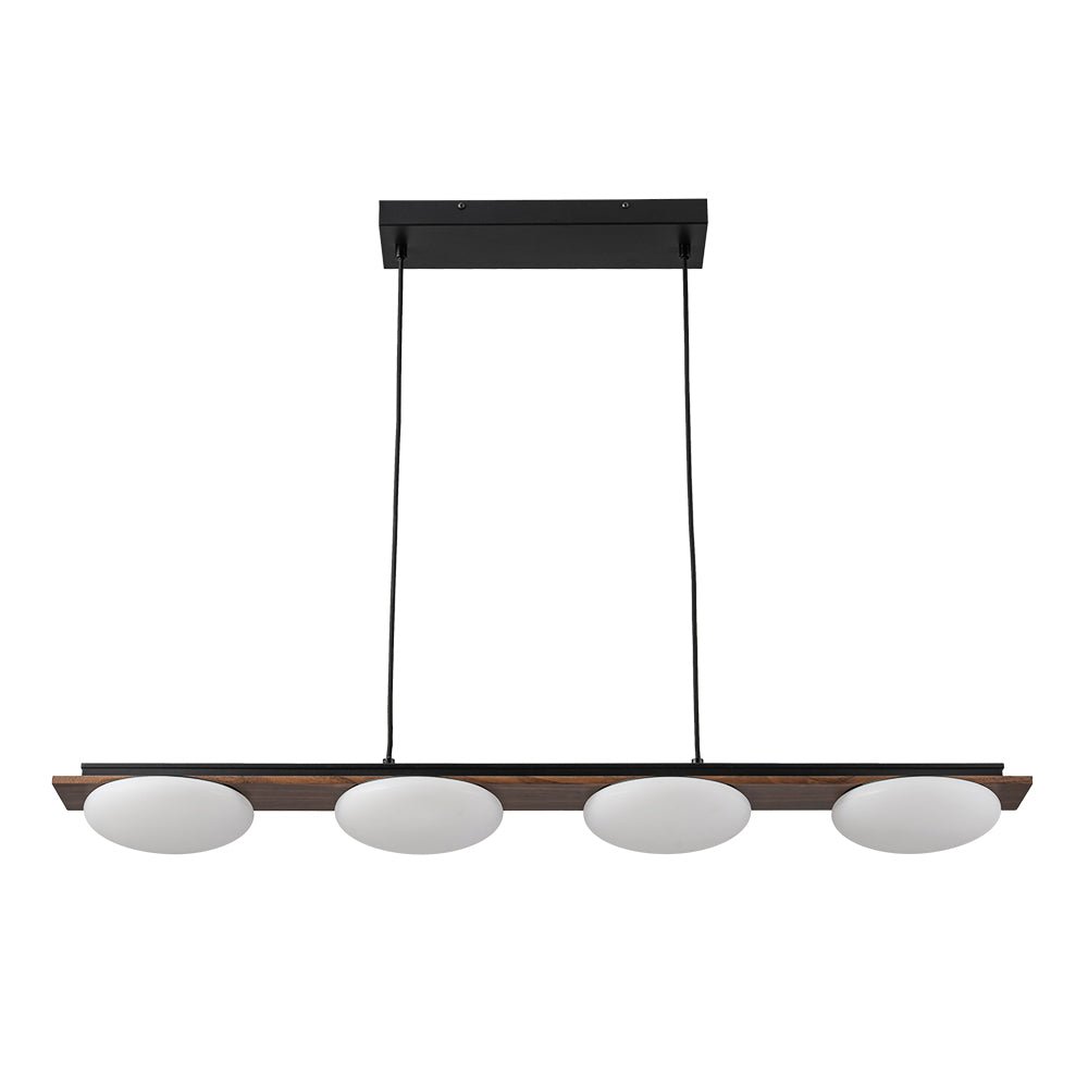 Ildvuvo Grain Linear Walnut Wood Chandelier