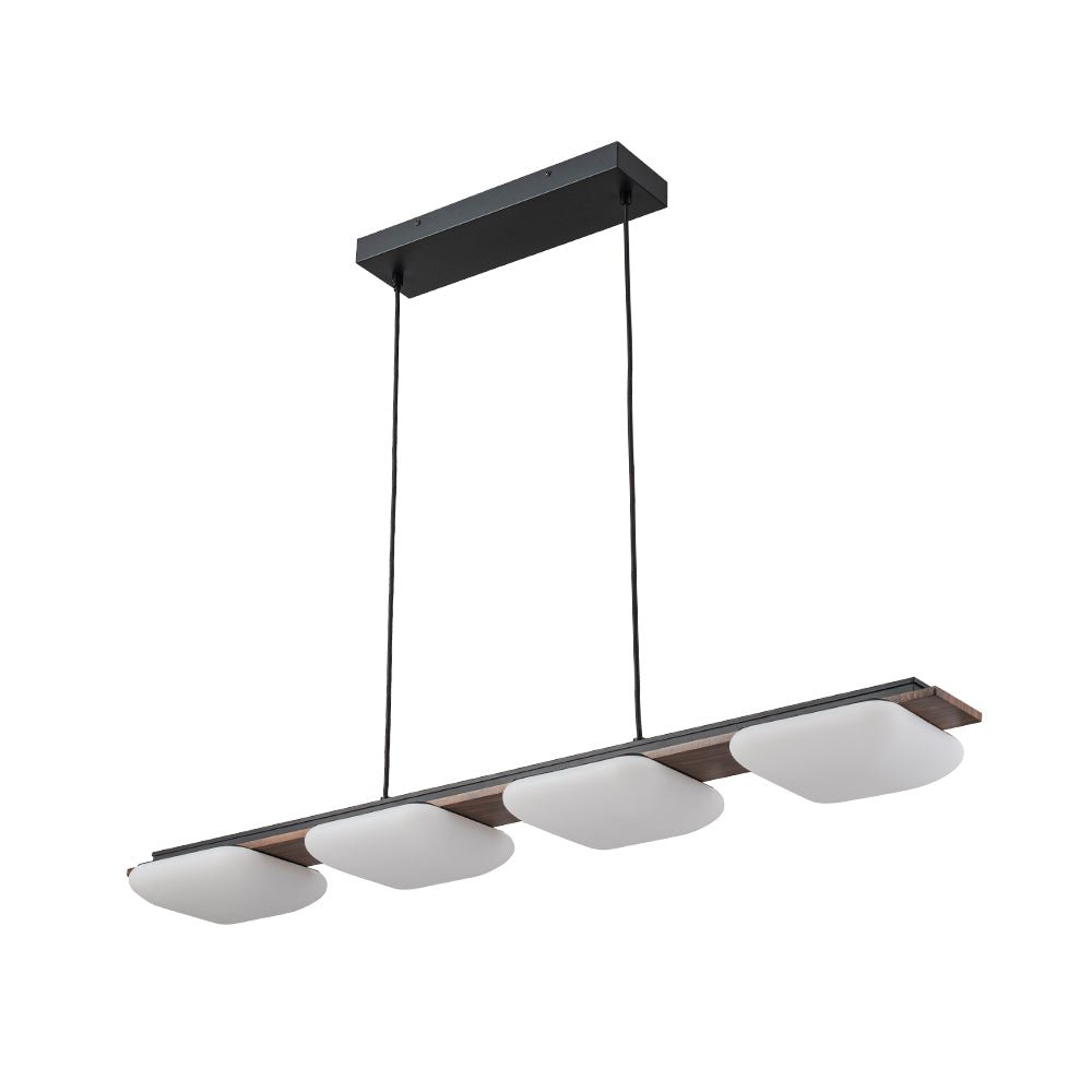 Ildvuvo Grain Linear Walnut Wood Chandelier