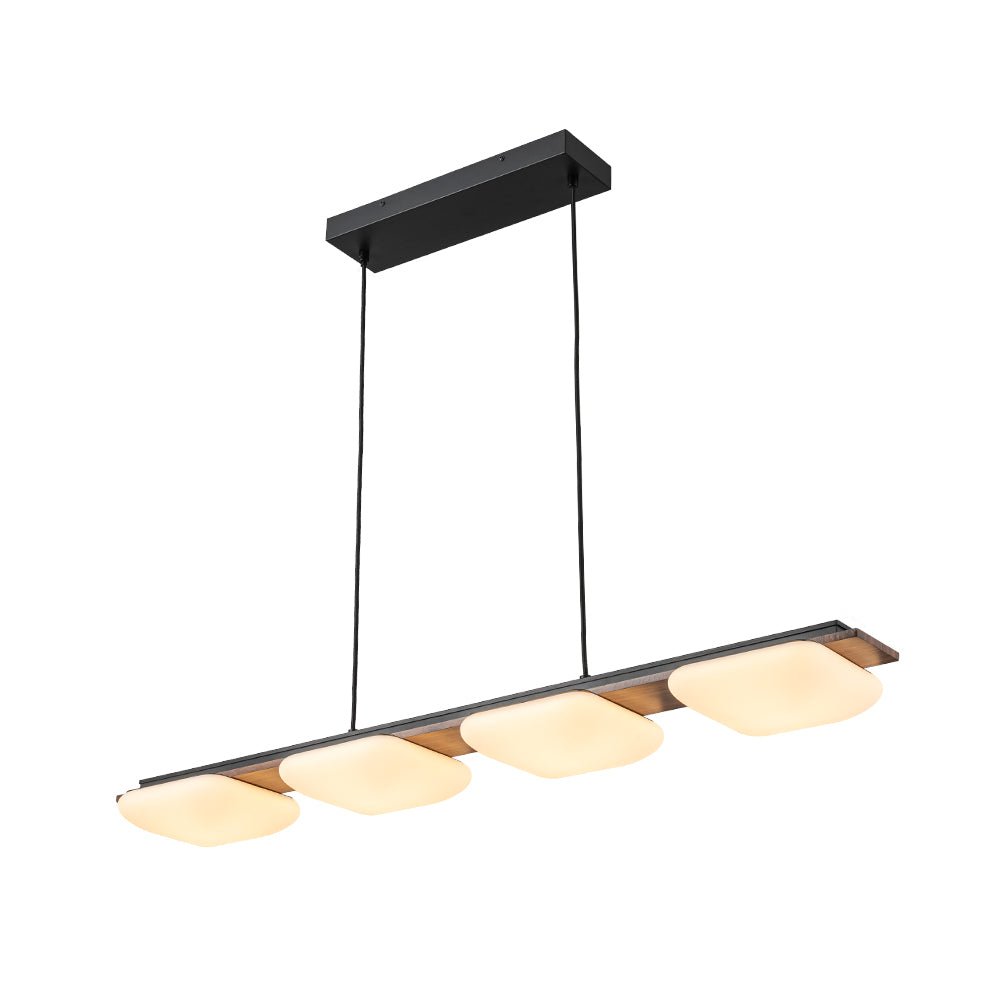 Ildvuvo Grain Linear Walnut Wood Chandelier