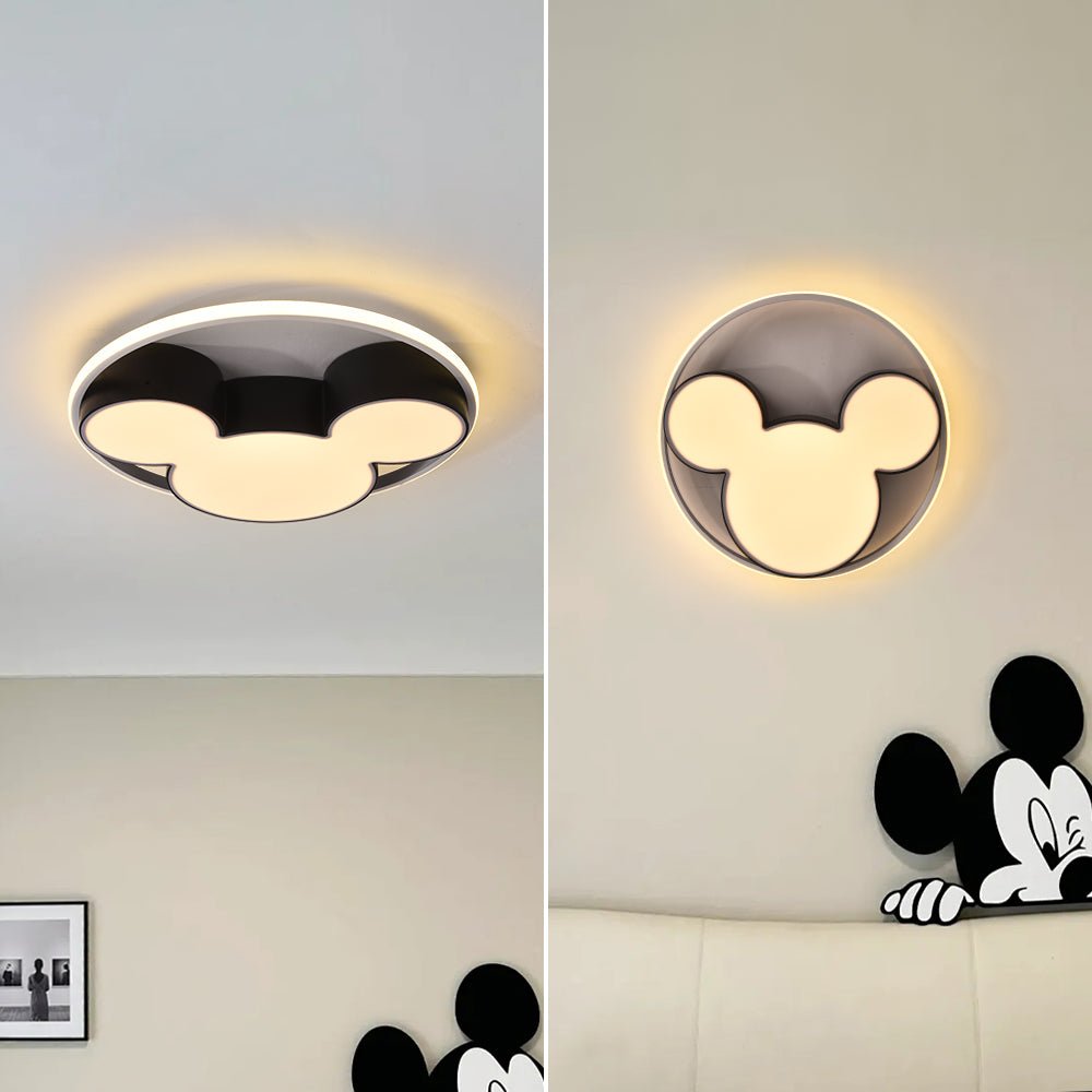 Lunira Modern Mickey Design Metal LED Flush Ceiling Light