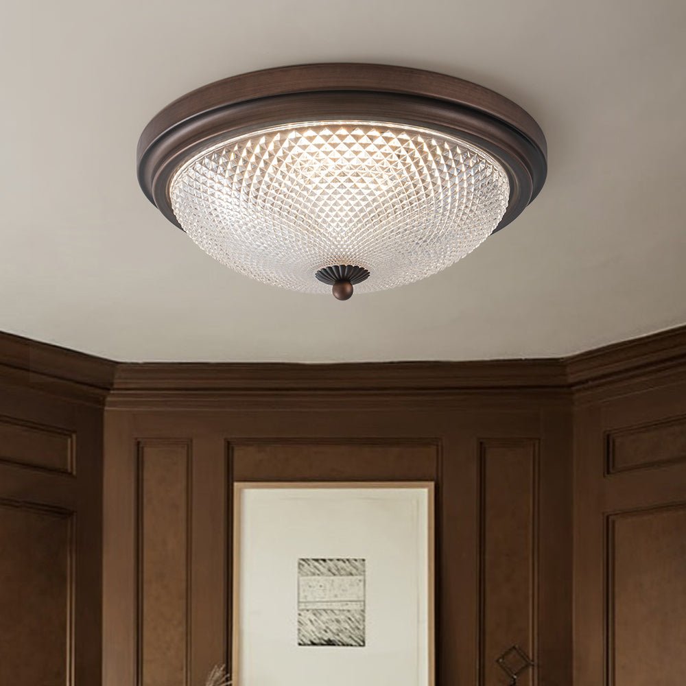 Aevig Dimmable Prismatic LED Glass Flush Mount Ceiling Light