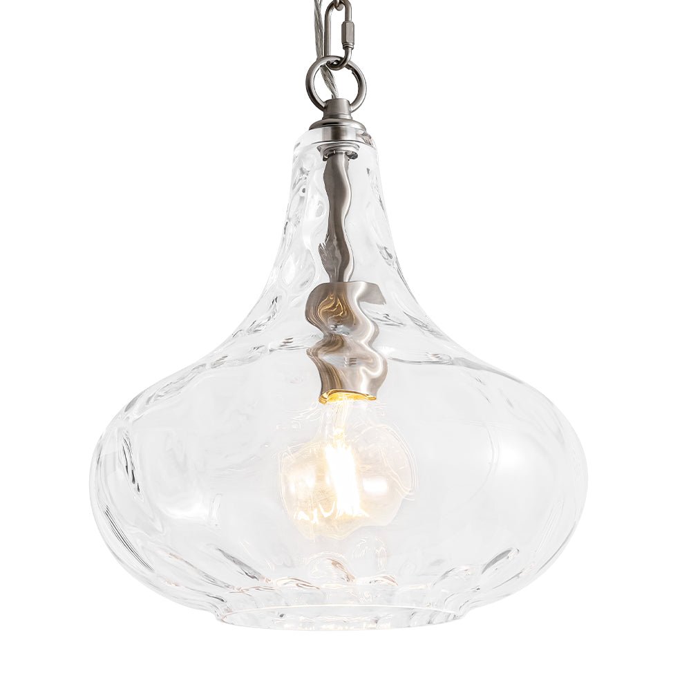 Eirikuvyt Farmhouse Hammered Bell Glass Pendant Light