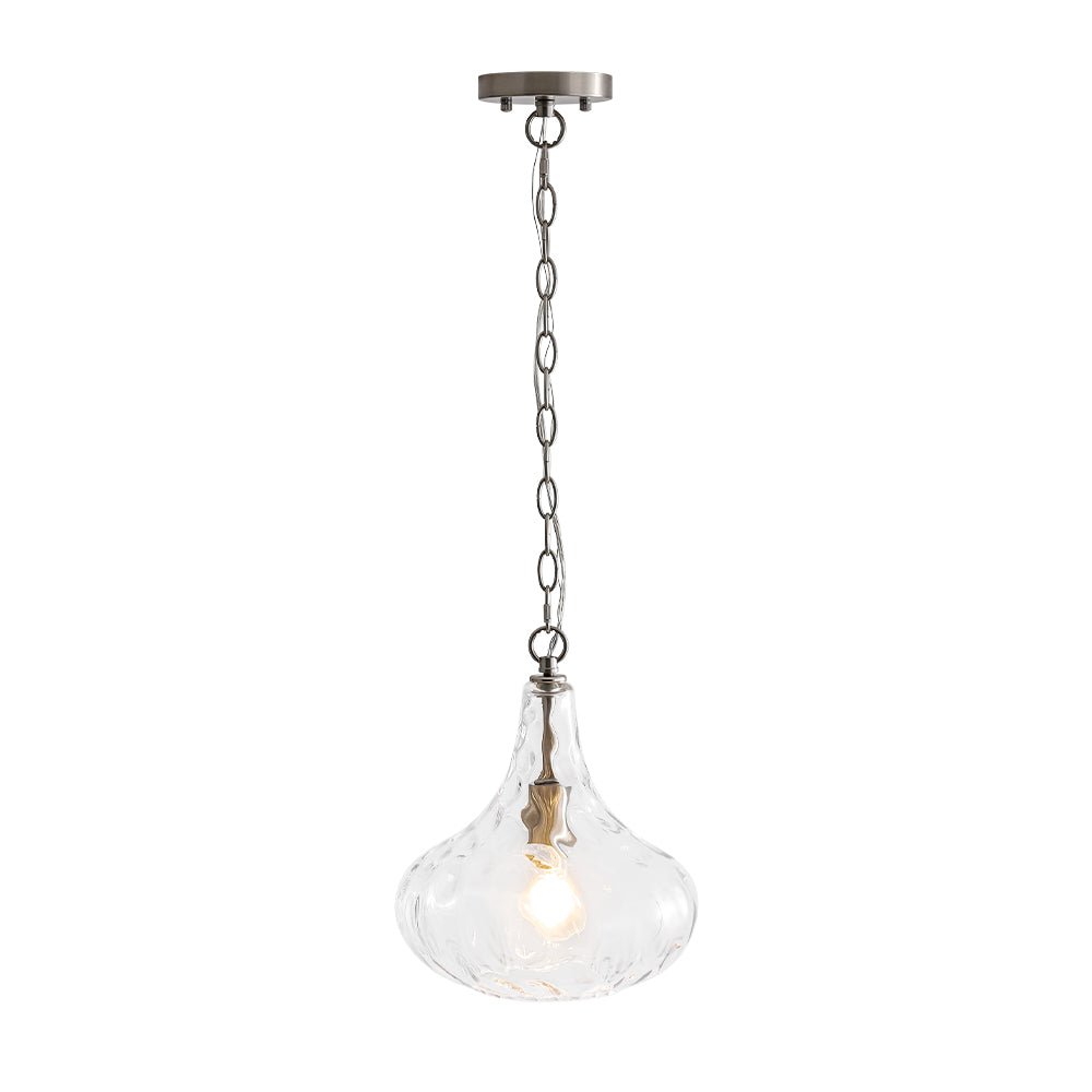 Eirikuvyt Farmhouse Hammered Bell Glass Pendant Light