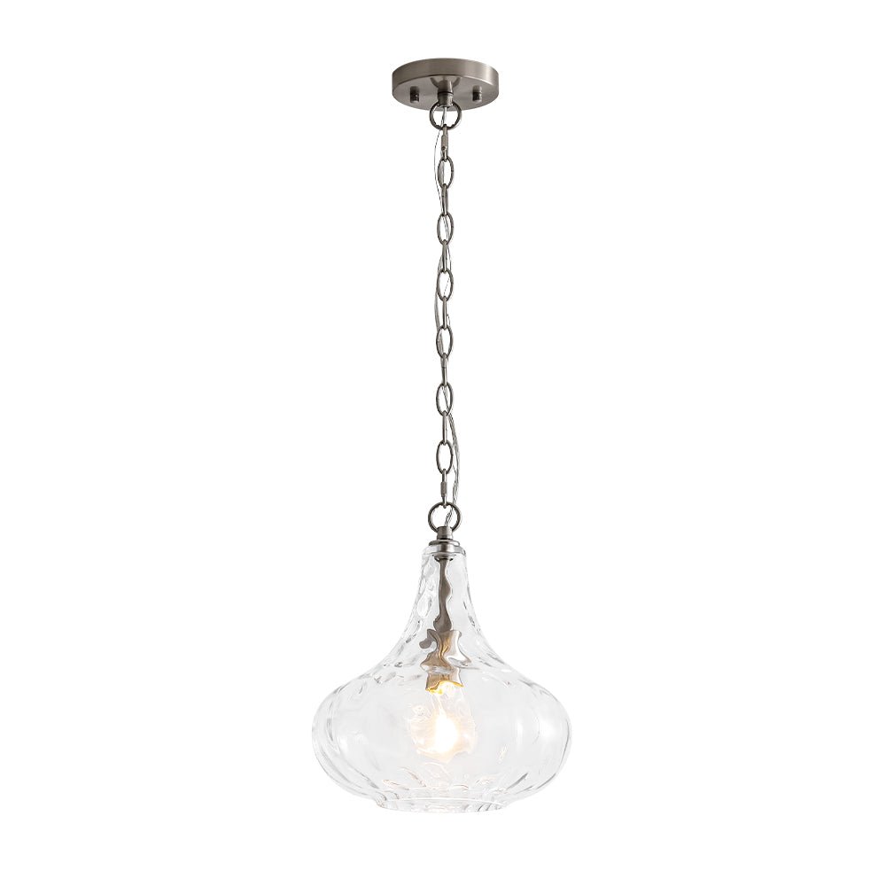 Eirikuvyt Farmhouse Hammered Bell Glass Pendant Light