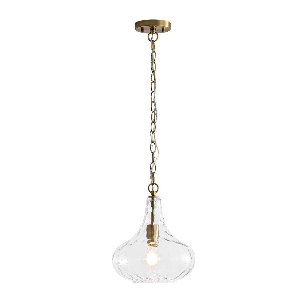 Eirikuvyt Farmhouse Hammered Bell Glass Pendant Light