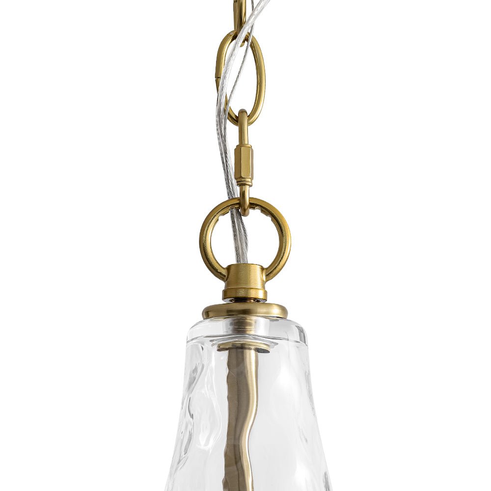 Eirikuvyt Farmhouse Hammered Bell Glass Pendant Light