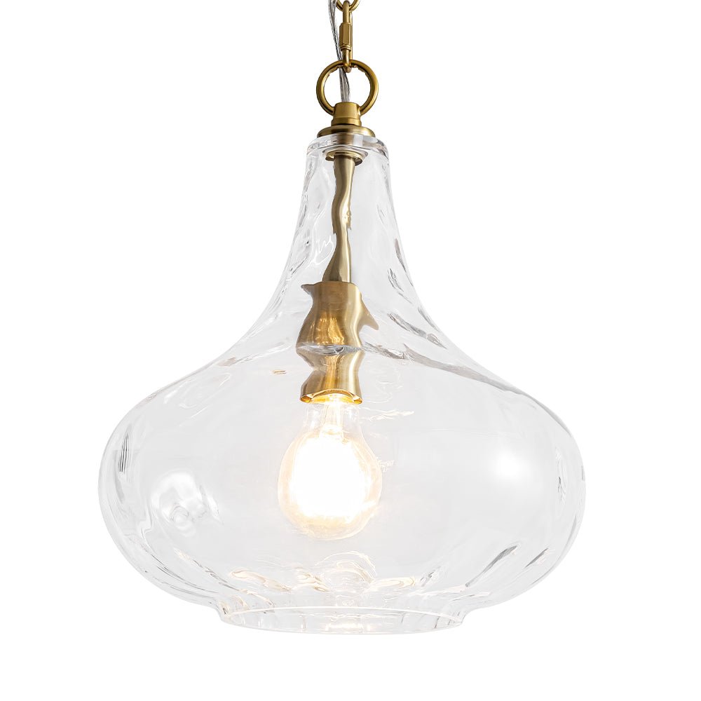 Eirikuvyt Farmhouse Hammered Bell Glass Pendant Light