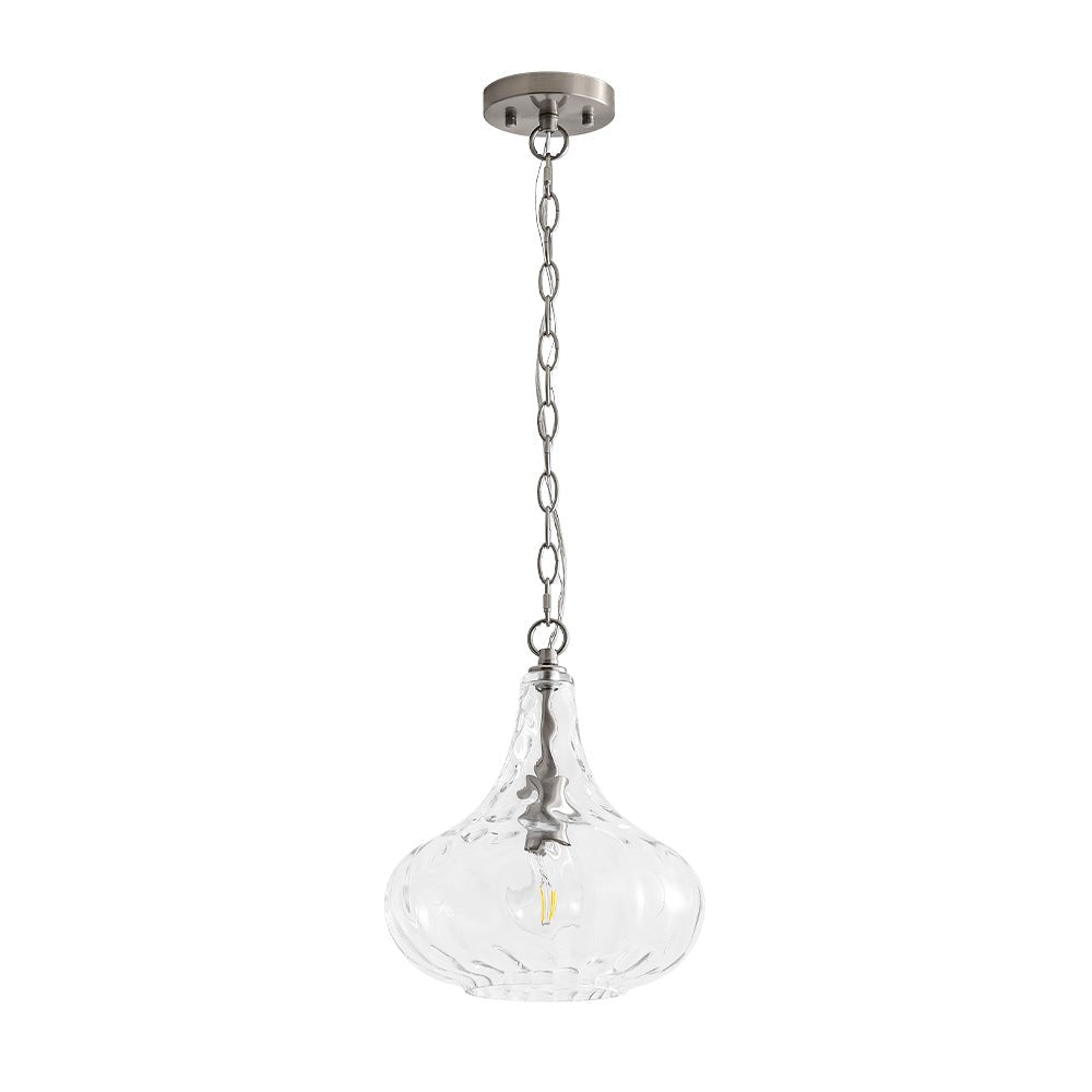 Eirikuvyt Farmhouse Hammered Bell Glass Pendant Light