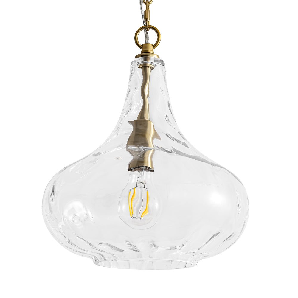Eirikuvyt Farmhouse Hammered Bell Glass Pendant Light
