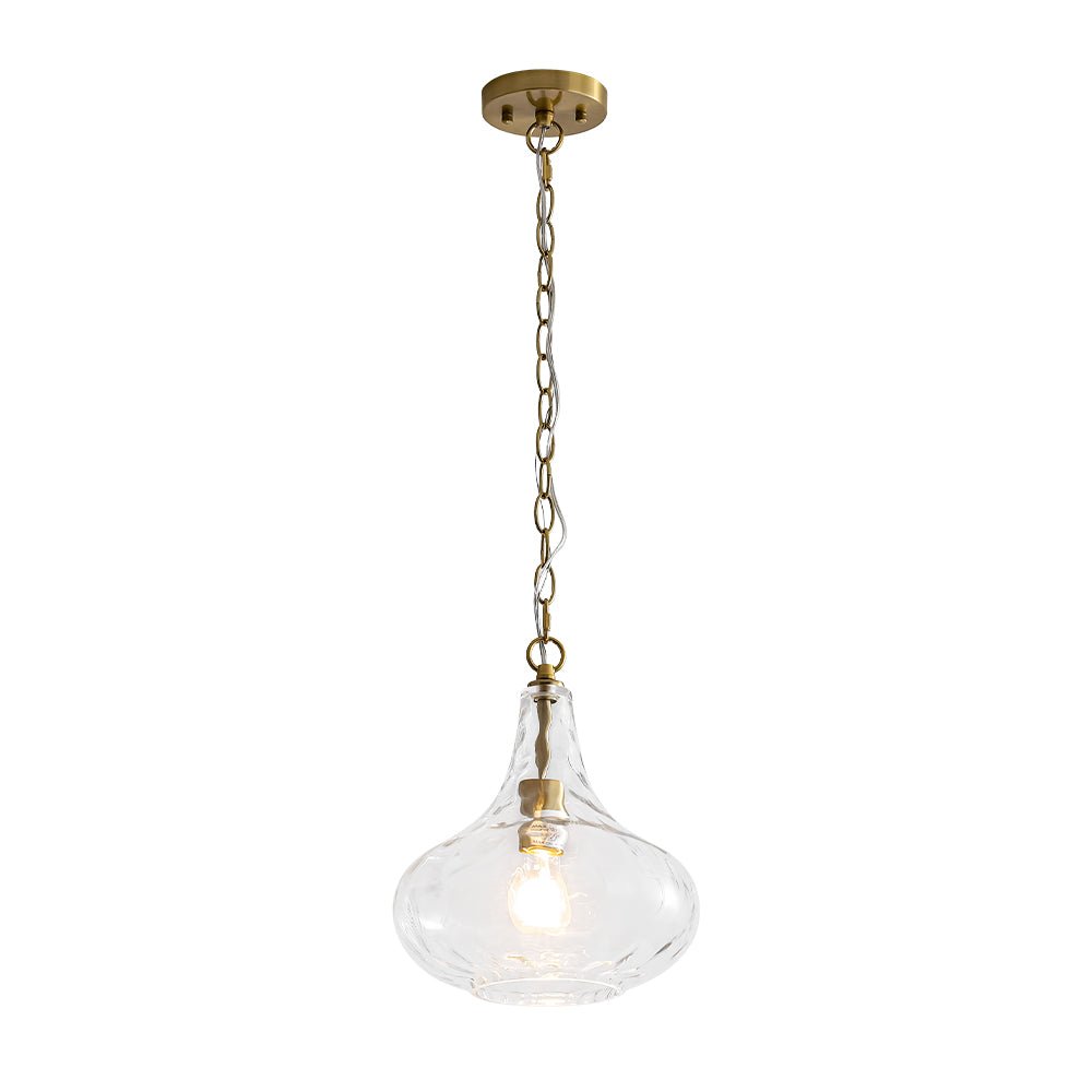 Eirikuvyt Farmhouse Hammered Bell Glass Pendant Light