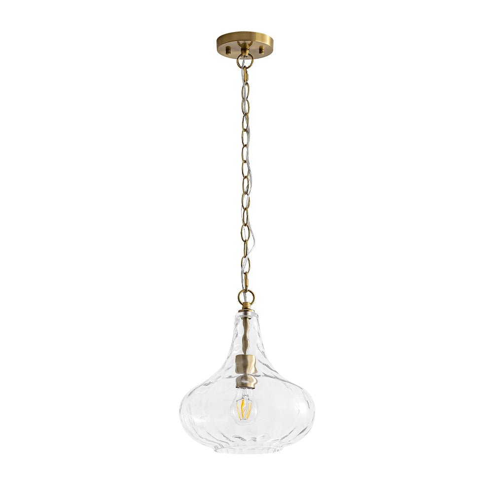 Eirikuvyt Farmhouse Hammered Bell Glass Pendant Light