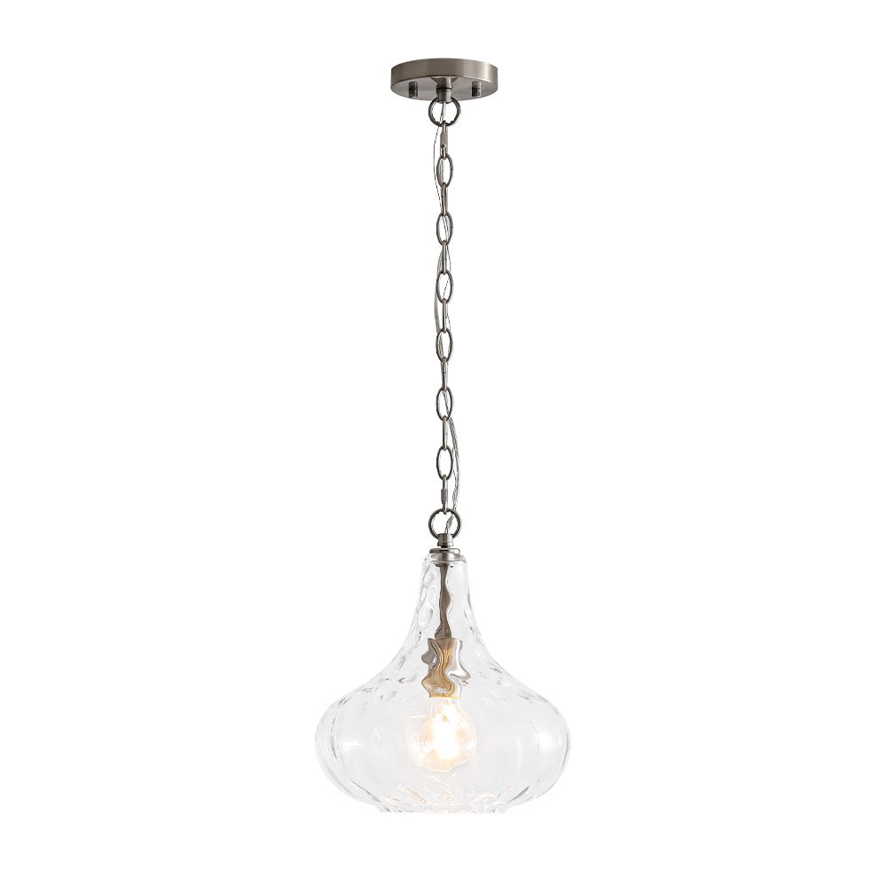 Eirikuvyt Farmhouse Hammered Bell Glass Pendant Light
