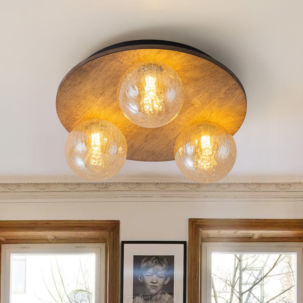 Xenuvio Farmhouse Amber Textured Glass Ceiling Light