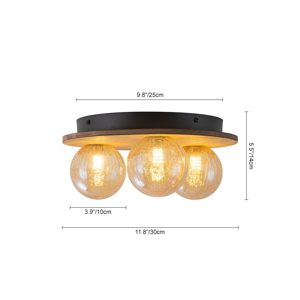 Xenuvio Farmhouse Amber Textured Glass Ceiling Light