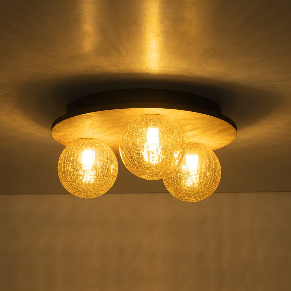 Xenuvio Farmhouse Amber Textured Glass Ceiling Light