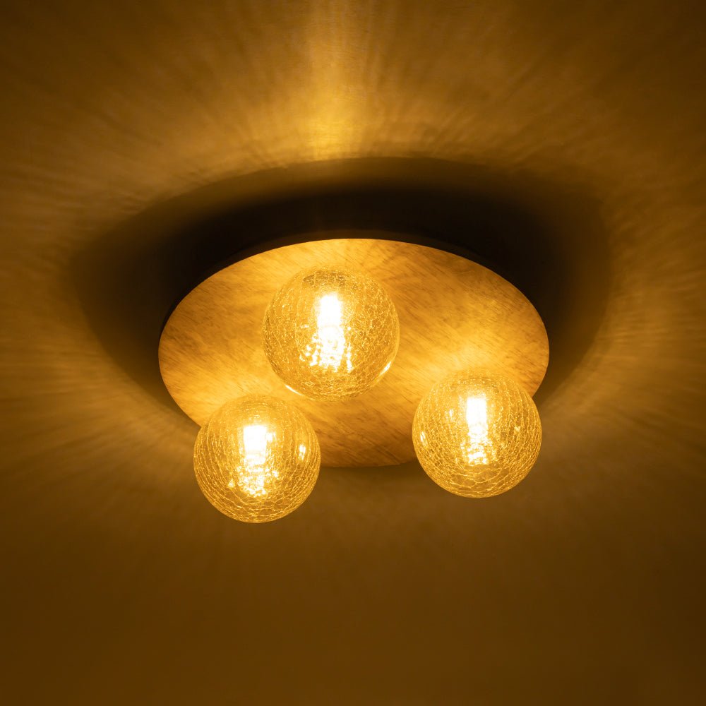 Xenuvio Farmhouse Amber Textured Glass Ceiling Light