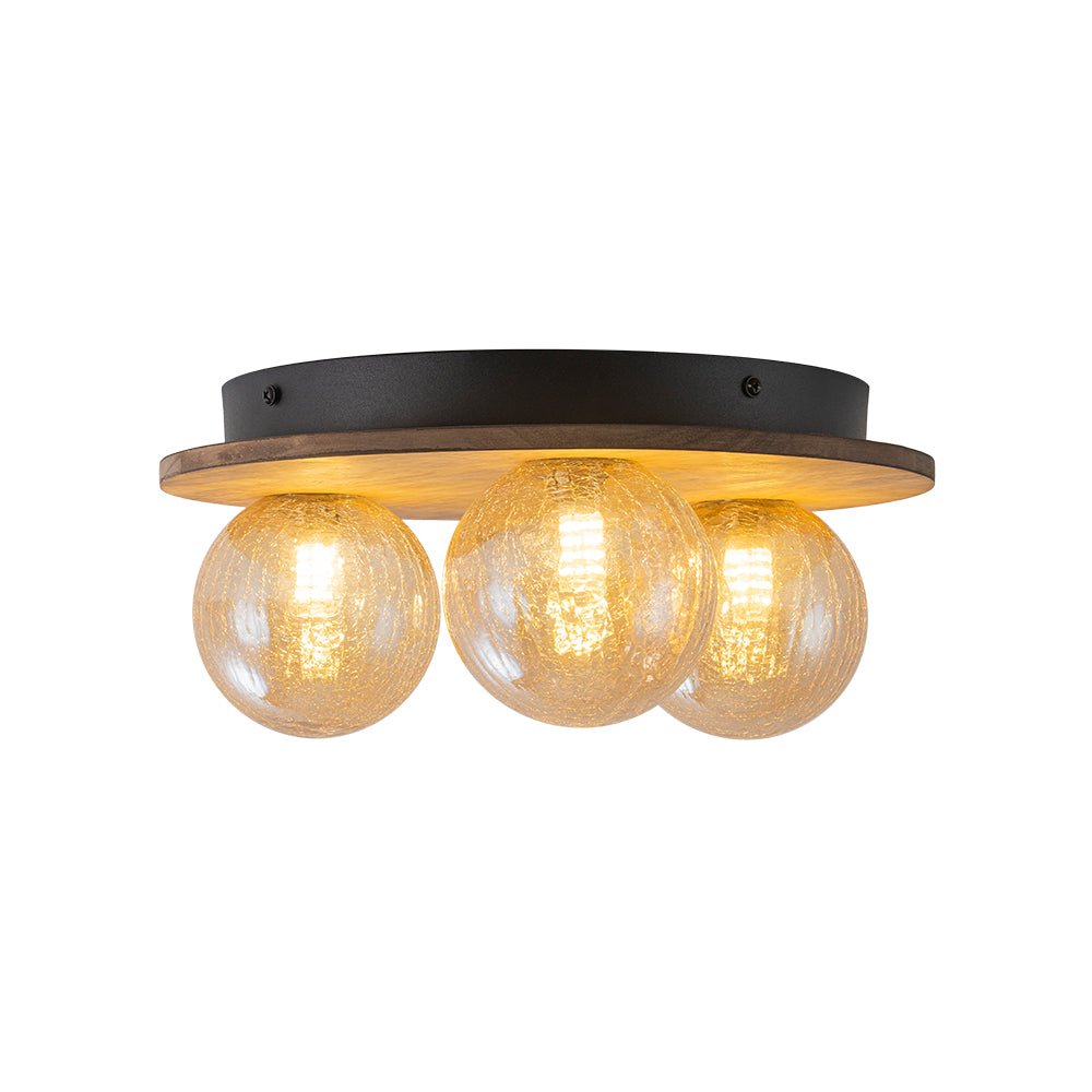 Xenuvio Farmhouse Amber Textured Glass Ceiling Light