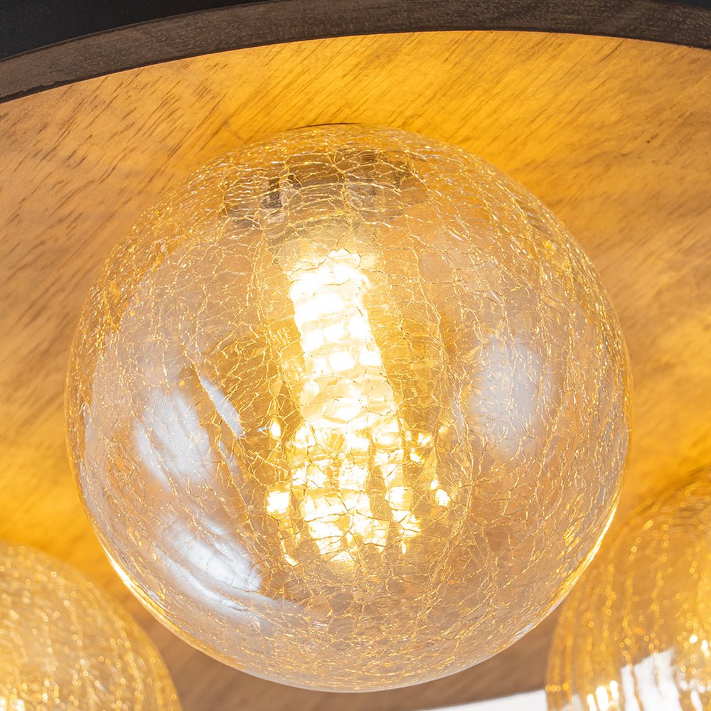 Xenuvio Farmhouse Amber Textured Glass Ceiling Light