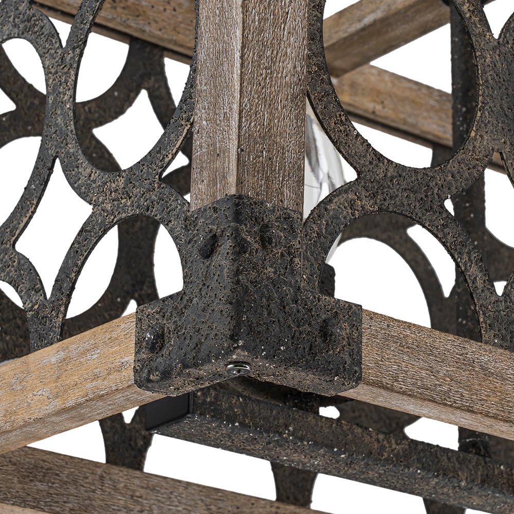 Ljomuvum Farmhouse Antique Linear Wood Chandelier