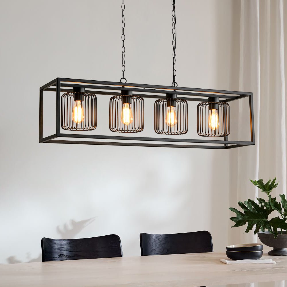 Himinuvix Farmhouse Industrial Linear Metal Chandelier