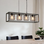 Himinuvix Farmhouse Industrial Linear Metal Chandelier