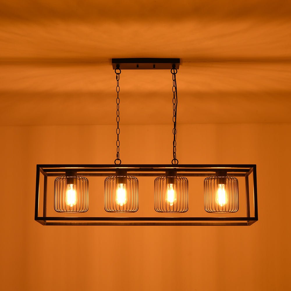 Himinuvix Farmhouse Industrial Linear Metal Chandelier