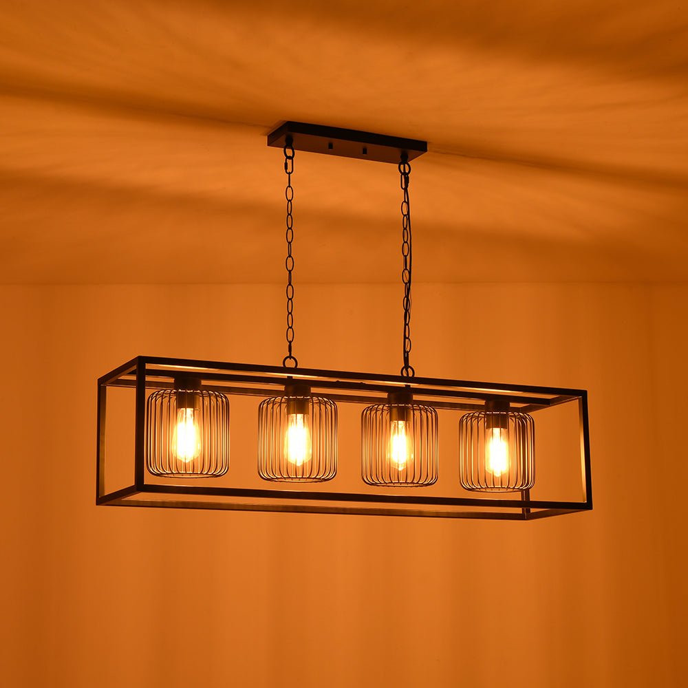 Himinuvix Farmhouse Industrial Linear Metal Chandelier