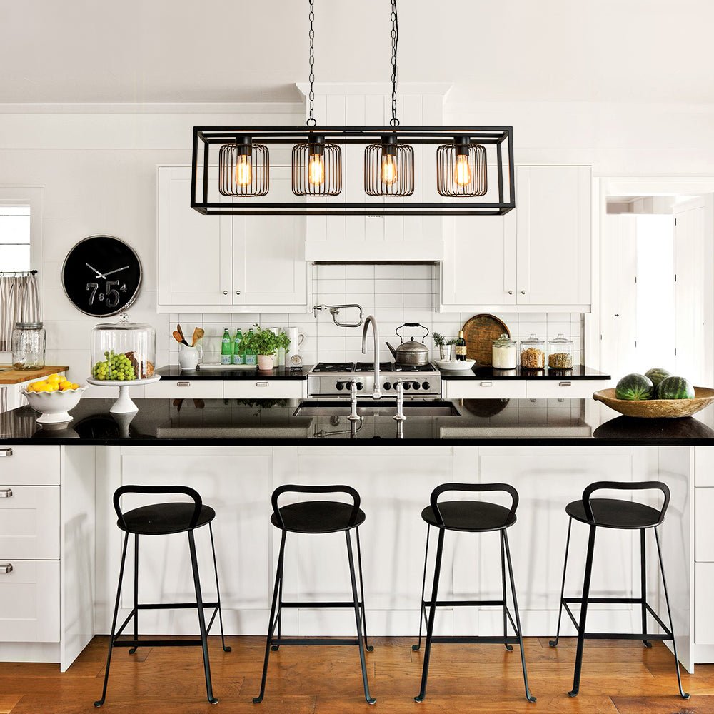 Himinuvix Farmhouse Industrial Linear Metal Chandelier