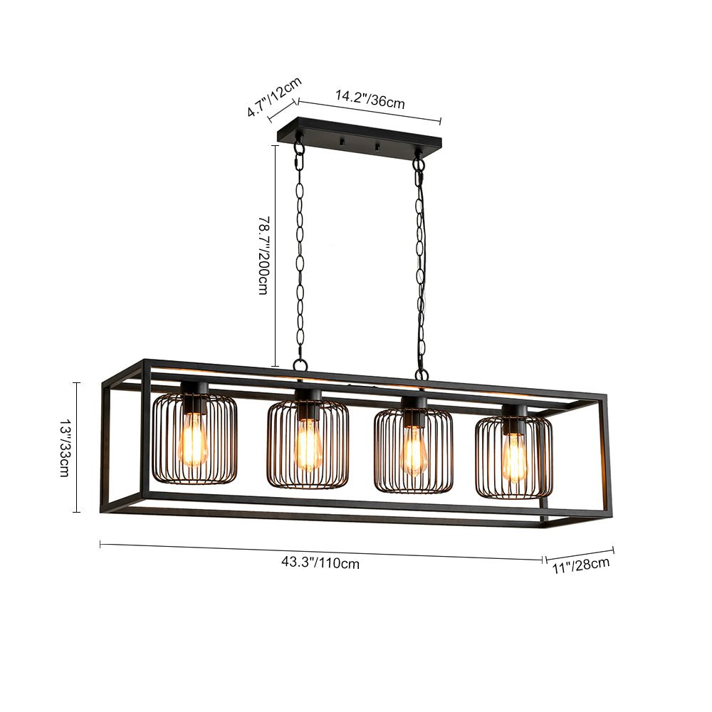 Himinuvix Farmhouse Industrial Linear Metal Chandelier
