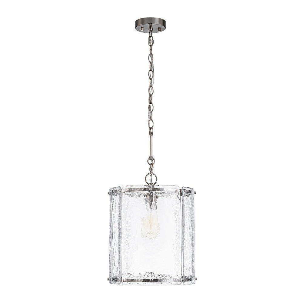 Glant Minimalist Glass Cylinder Cage Pendant