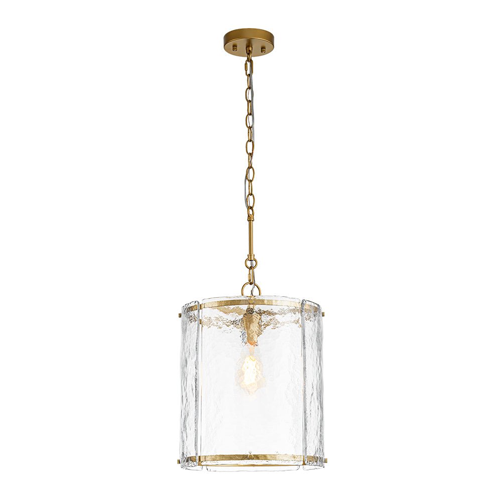 Glant Minimalist Glass Cylinder Cage Pendant