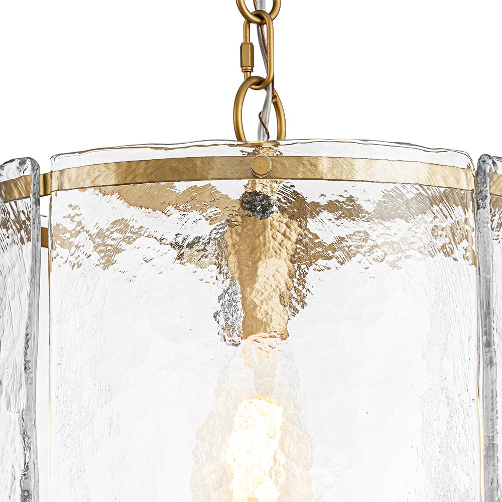 Glant Minimalist Glass Cylinder Cage Pendant