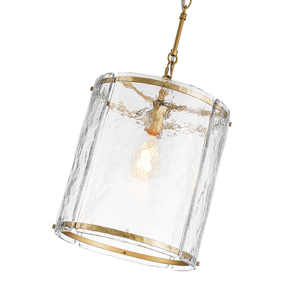 Glant Minimalist Glass Cylinder Cage Pendant
